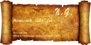 Nemcsek Géza névjegykártya